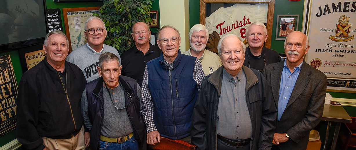 Members of the class of 1969 gather to reminisce